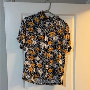 Floral Black and Yellow Men's Shirt
